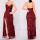 Long Sexy V-neck Lady Formal Evening Red Dress